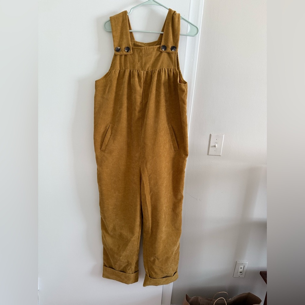 Corduroy Overalls in Mustard Yellow